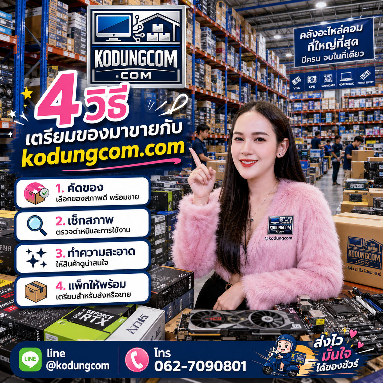 ขั้นตอนเตรียมของก่อนขายกับ kodungcom.com